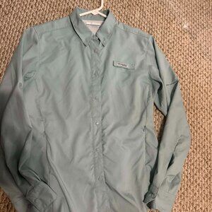 Columbia Omni Shade Button Up Shirt Women Small Roll Tab‎ Sleeve Outdoor PFG